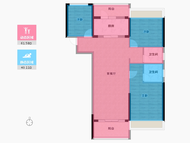 湖南省-衡阳市-华耀碧桂园·十里江湾-91.20-户型库-动静分区