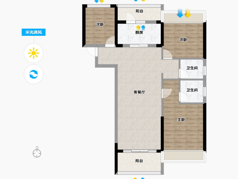 湖南省-衡阳市-华耀碧桂园·十里江湾-91.20-户型库-采光通风