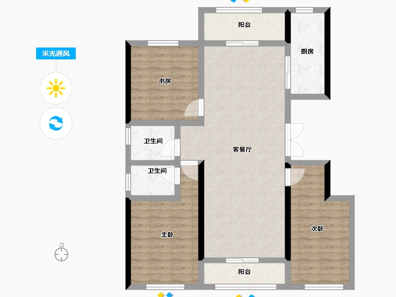 甘肃省-天水市-秦都·悦榕湾-94.34-户型库-采光通风