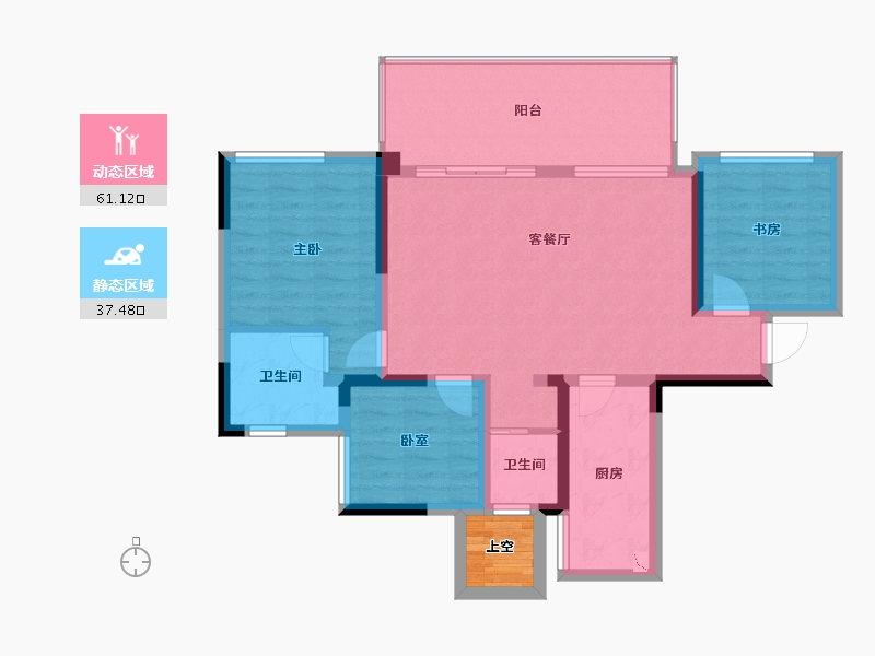 四川省-绵阳市-树高翡丽花园城-90.23-户型库-动静分区