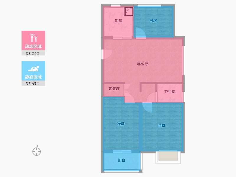 江苏省-无锡市-观湖礼著-75.00-户型库-动静分区