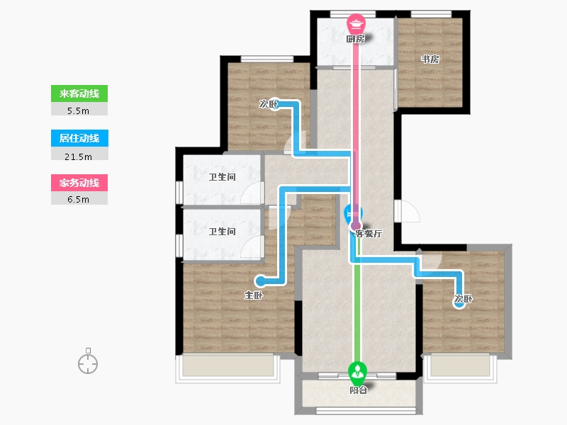 河北省-张家口市-京科·北平苑-100.00-户型库-动静线