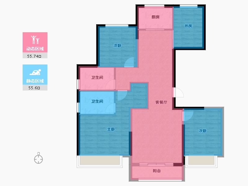 河北省-张家口市-京科·北平苑-100.00-户型库-动静分区