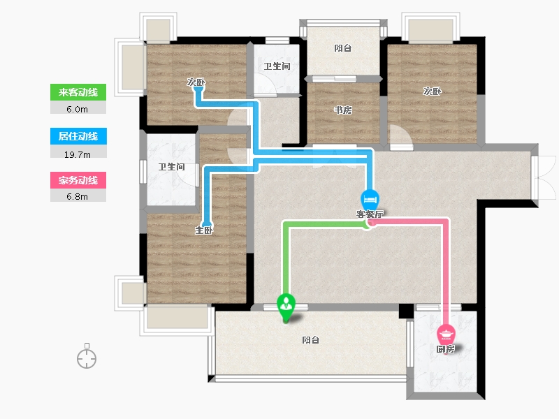 云南省-红河哈尼族彝族自治州-七彩滇南·第壹城-117.04-户型库-动静线