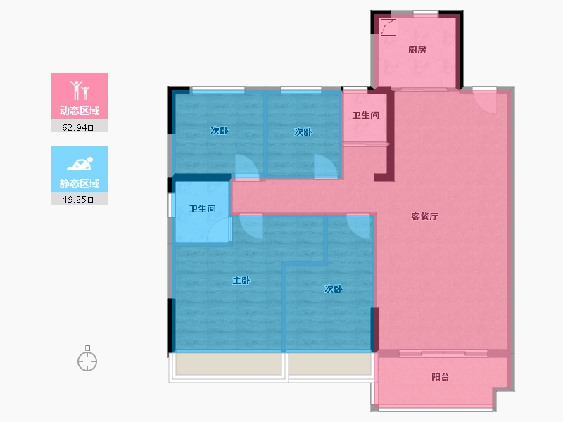 河南省-三门峡市-灵宝碧桂园-109.00-户型库-动静分区