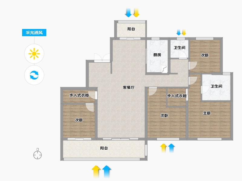 江苏省-苏州市-睿铂庭-140.00-户型库-采光通风