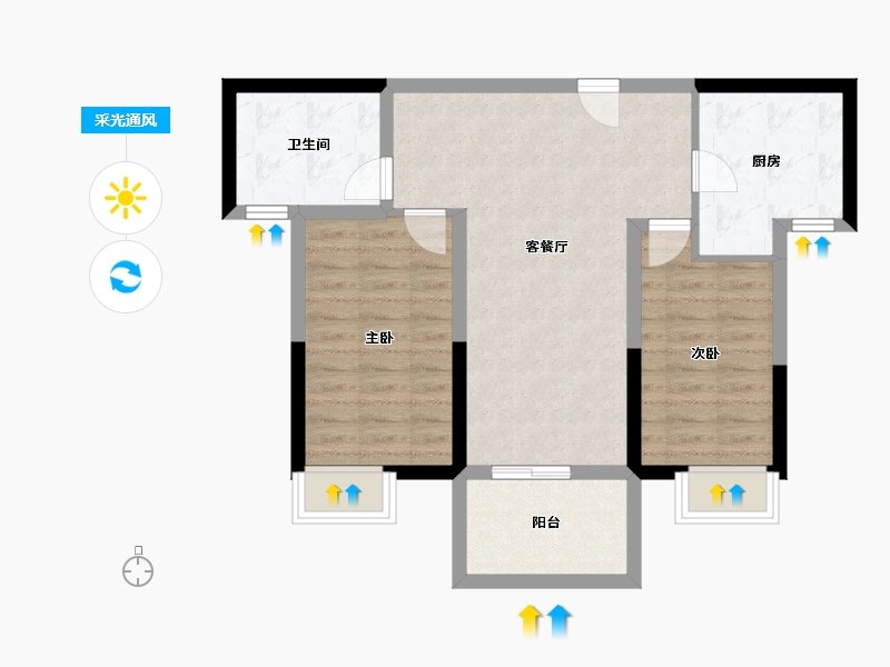 山东省-枣庄市-东山华府-69.62-户型库-采光通风