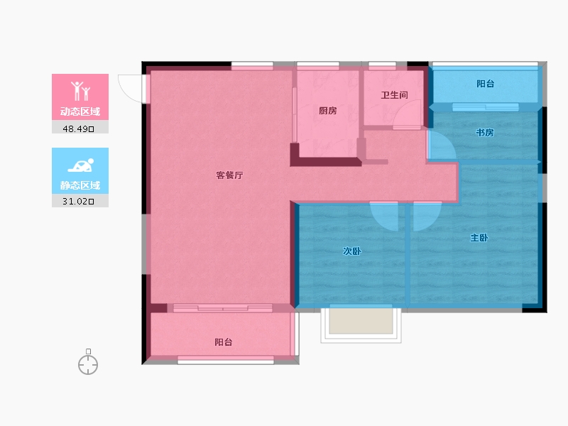 江西省-南昌市-桃花源筑-71.22-户型库-动静分区