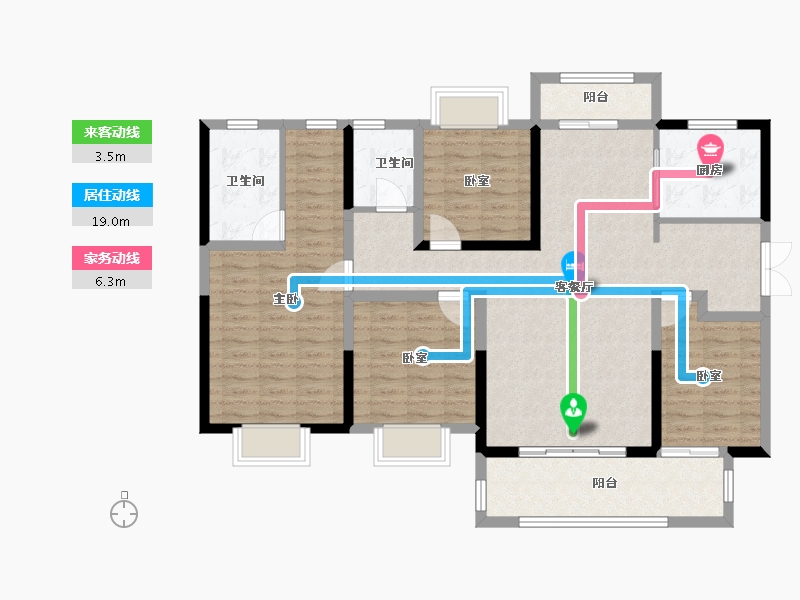 湖南省-益阳市-益阳碧桂园华府-124.00-户型库-动静线