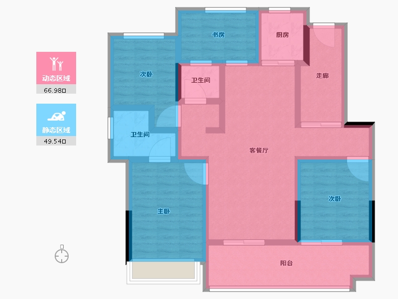 安徽省-六安市-月星六安环球港-102.40-户型库-动静分区