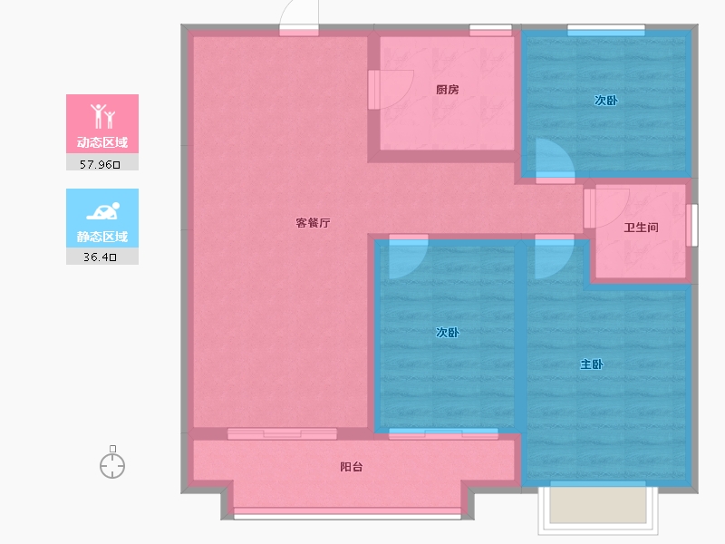 河北省-石家庄市-九福熙悦府-83.67-户型库-动静分区