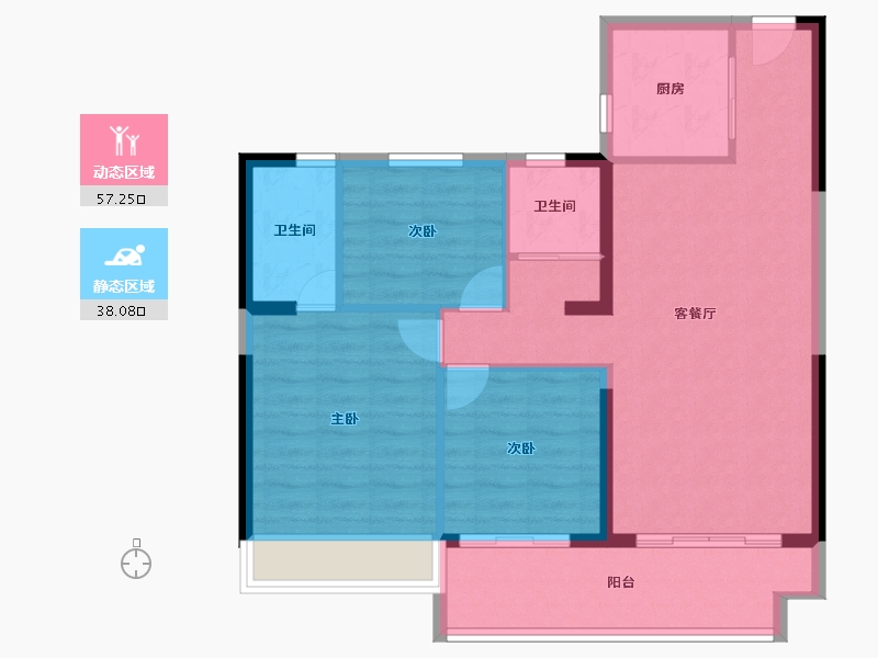 湖南省-衡阳市-华耀碧桂园·十里江湾-86.22-户型库-动静分区