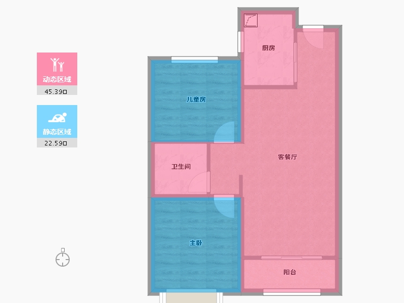 北京-北京市-保利·中央公园-70.52-户型库-动静分区