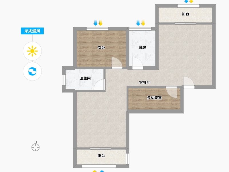 安徽省-池州市-凤凰城-72.00-户型库-采光通风