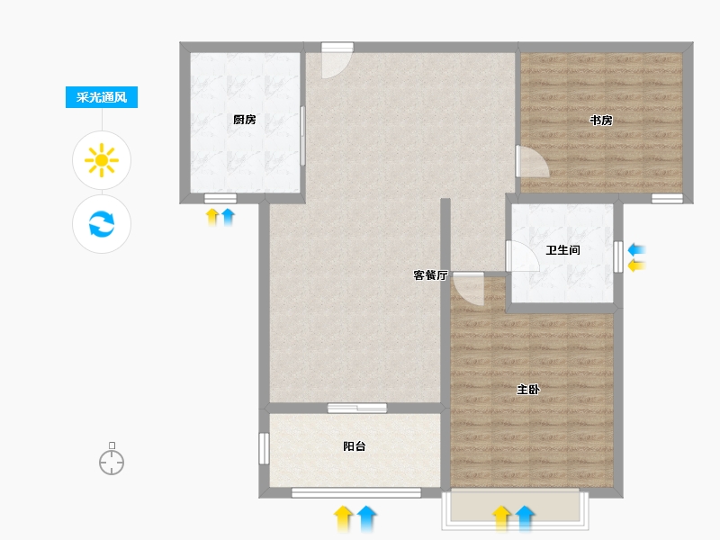 江苏省-镇江市-复旦科技园-105.15-户型库-采光通风