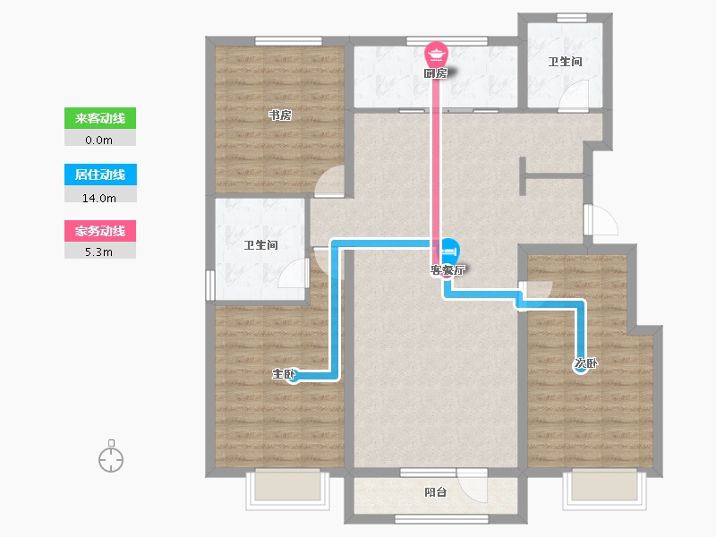 辽宁省-丹东市-恒景溪山上華居-114.50-户型库-动静线