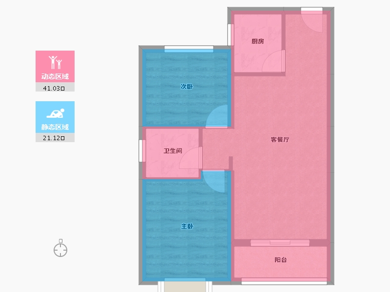 河北省-唐山市-柳岸新居-55.46-户型库-动静分区