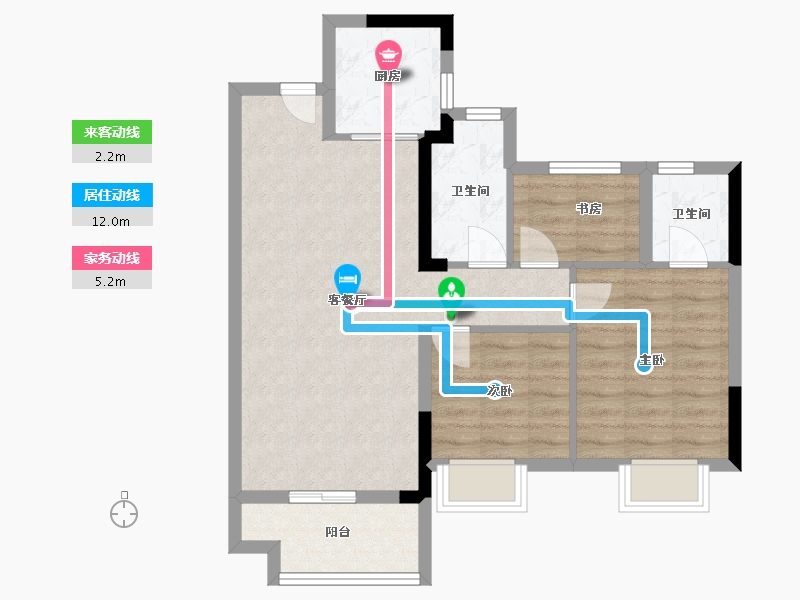 福建省-南平市-世茂阳光城·璀璨滨江-71.47-户型库-动静线