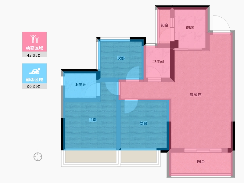 四川省-内江市-远达世纪城-64.64-户型库-动静分区