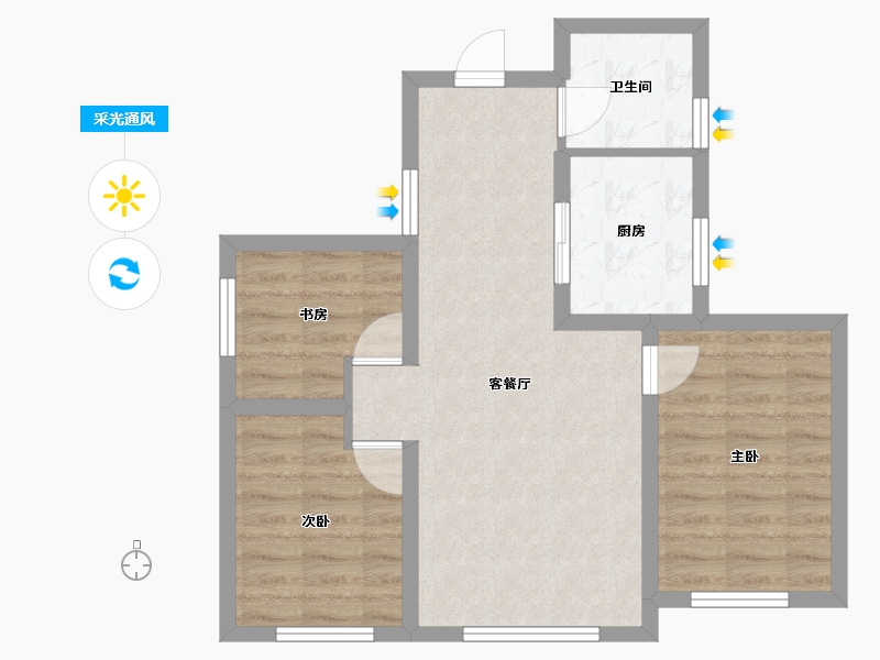 河北省-保定市-舒家苑-61.53-户型库-采光通风