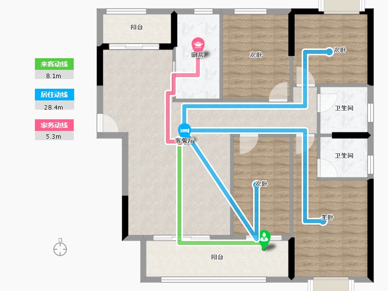 福建省-南平市-美伦阳光新城溪境-111.19-户型库-动静线