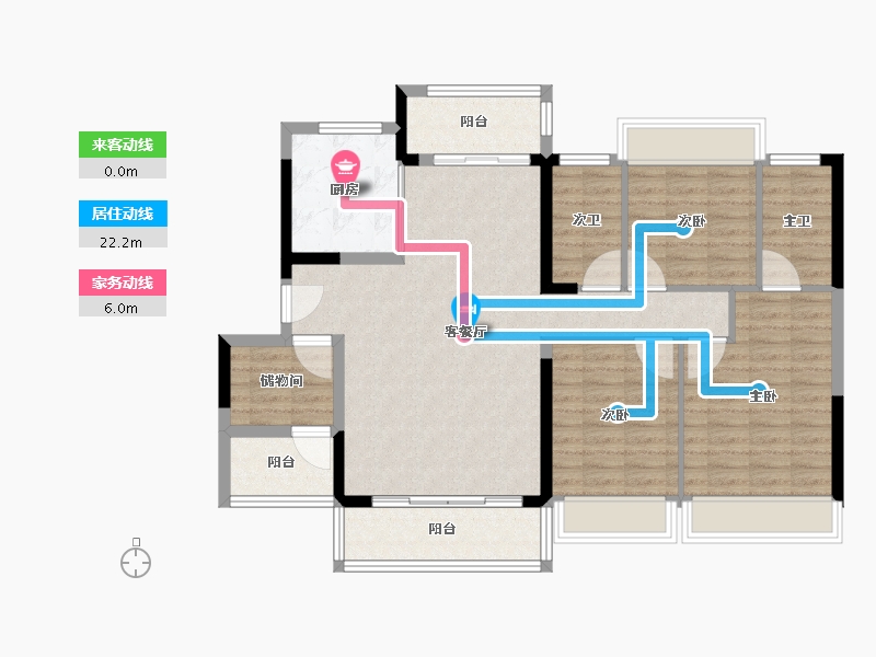 广东省-佛山市-建发融创雅居乐和玺-106.79-户型库-动静线