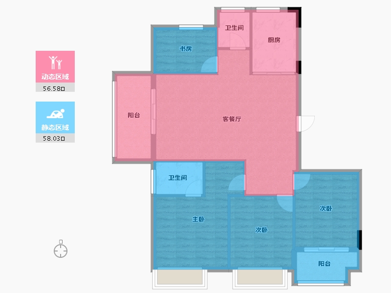 福建省-南平市-世茂阳光城·璀璨滨江-104.77-户型库-动静分区