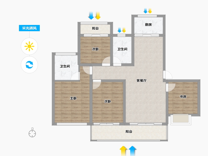 江西省-上饶市-翼天·十里风荷-105.32-户型库-采光通风