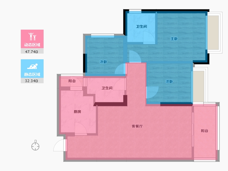 广东省-江门市-江门市华发四季-80.00-户型库-动静分区