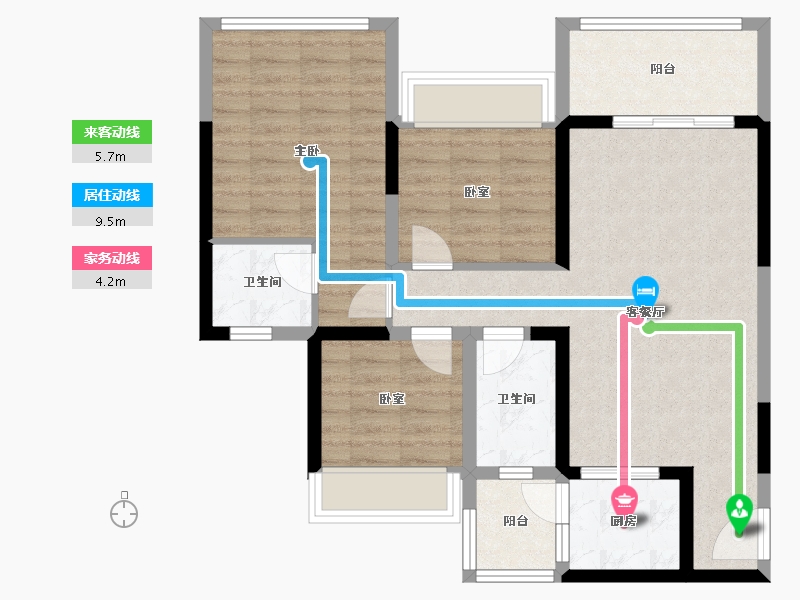 四川省-绵阳市-竹凌星光-82.57-户型库-动静线