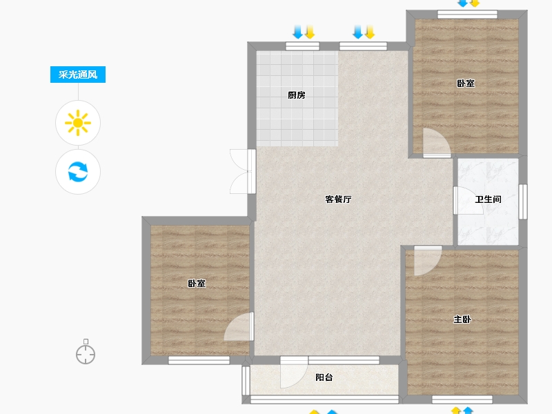 辽宁省-丹东市-祥麗苑-92.00-户型库-采光通风