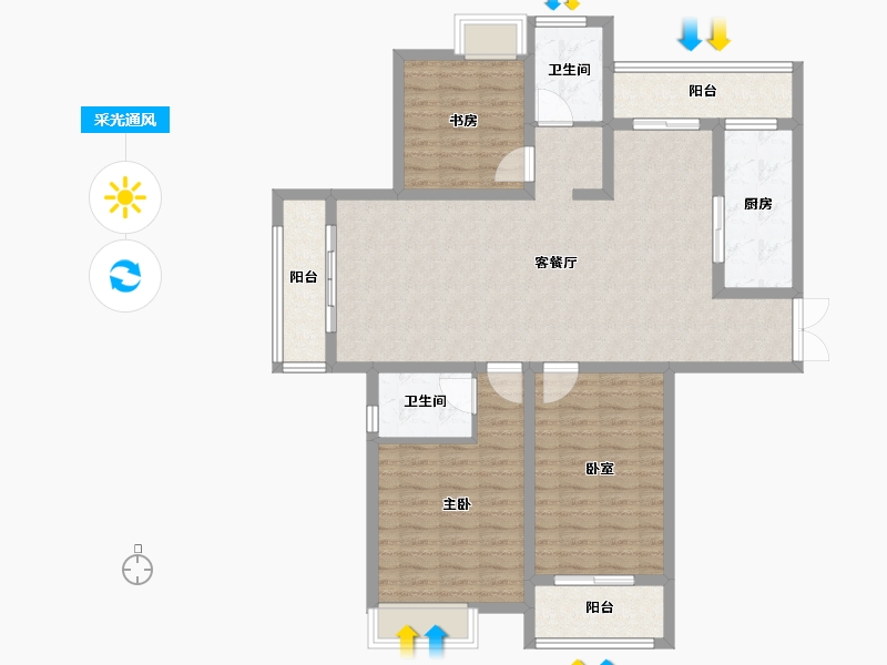 安徽省-六安市-安兴正和城-112.36-户型库-采光通风