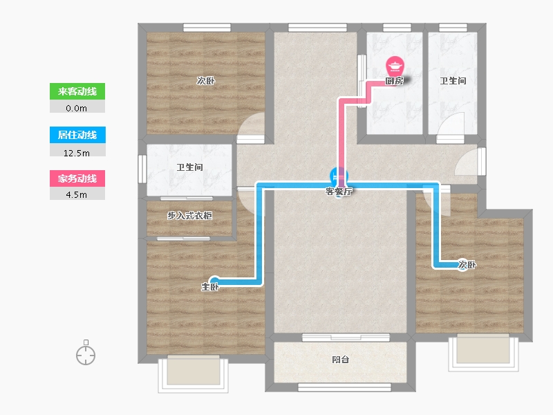 河北省-唐山市-中冶·尚和府-85.59-户型库-动静线