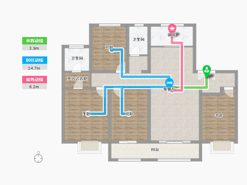 河北省-唐山市-浭阳泰和府-120.88-户型库-动静线