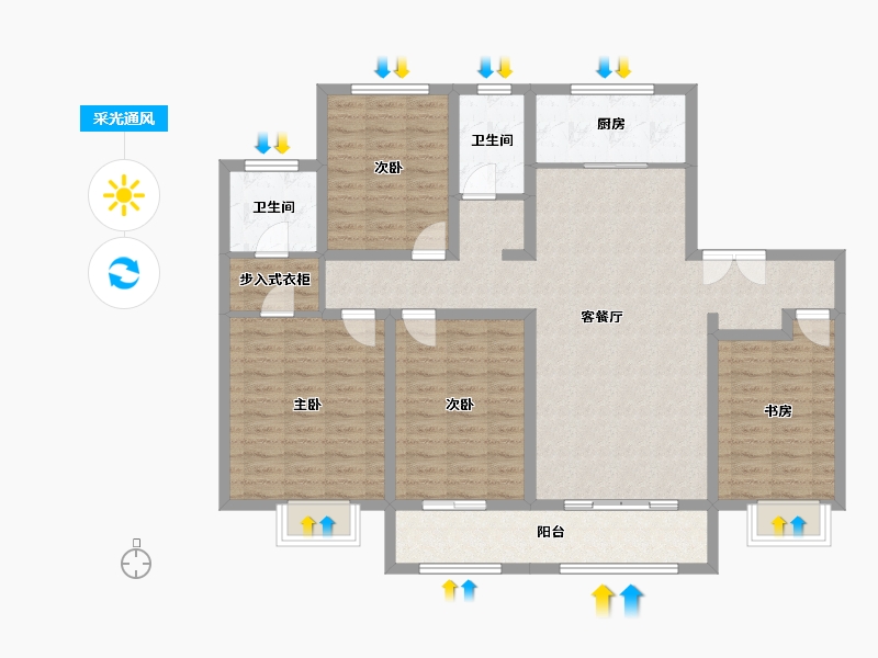 河北省-唐山市-浭阳泰和府-120.88-户型库-采光通风