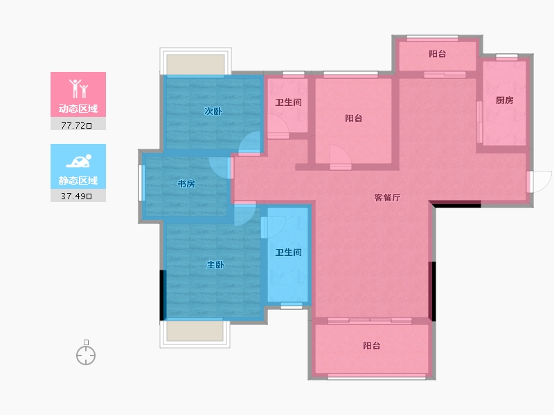 湖南省-娄底市-和顺嘉苑-101.30-户型库-动静分区