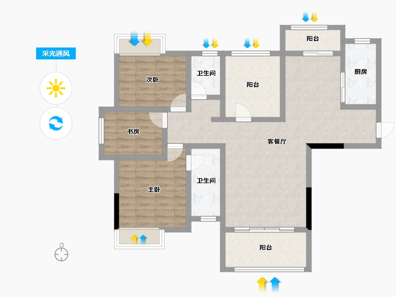 湖南省-娄底市-和顺嘉苑-101.30-户型库-采光通风