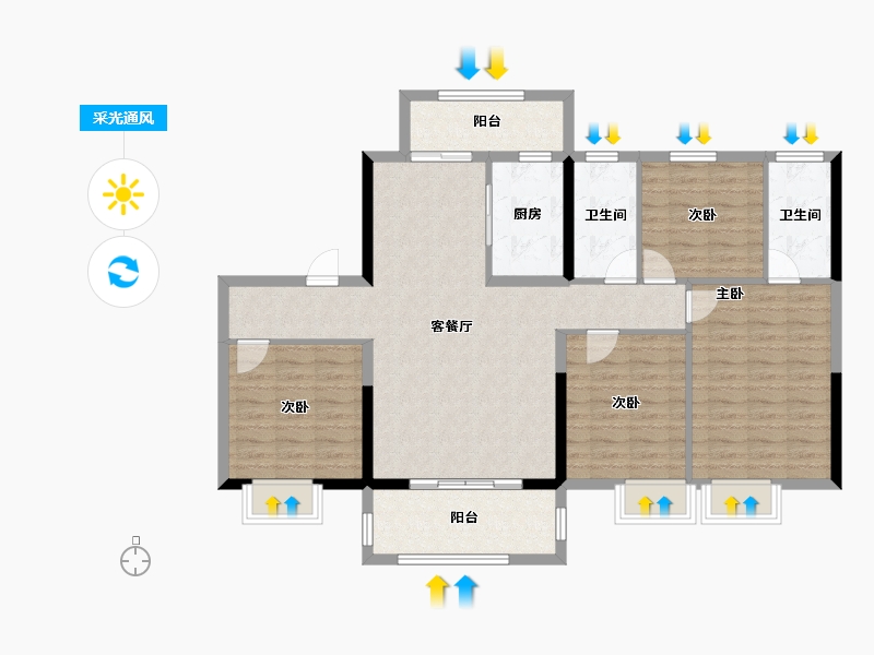 河南省-焦作市-武陟碧桂园北地块项目部-112.00-户型库-采光通风