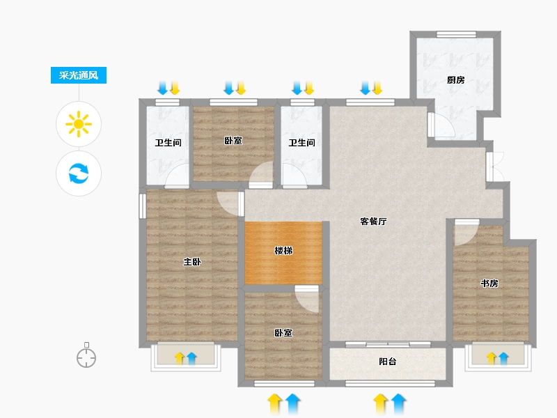 山东省-东营市-众富和悦府-121.61-户型库-采光通风