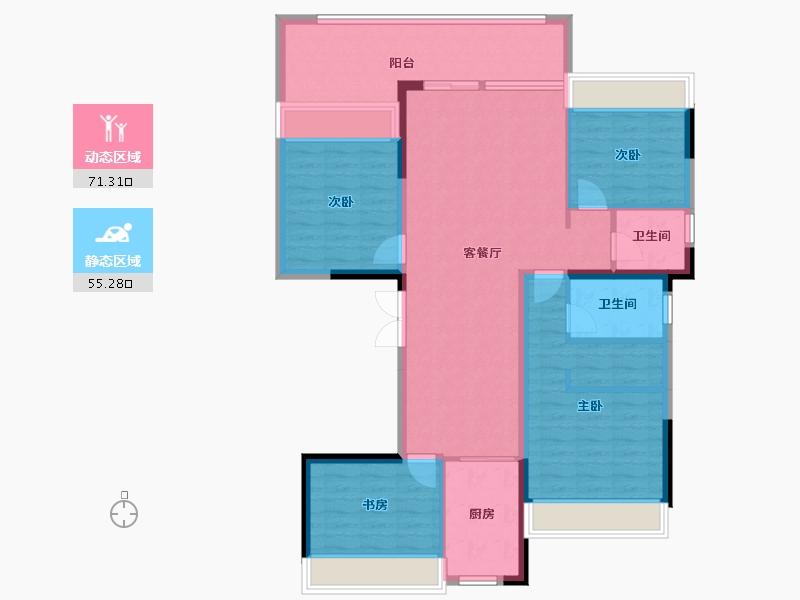 云南省-红河哈尼族彝族自治州-富平·名贵园-113.54-户型库-动静分区