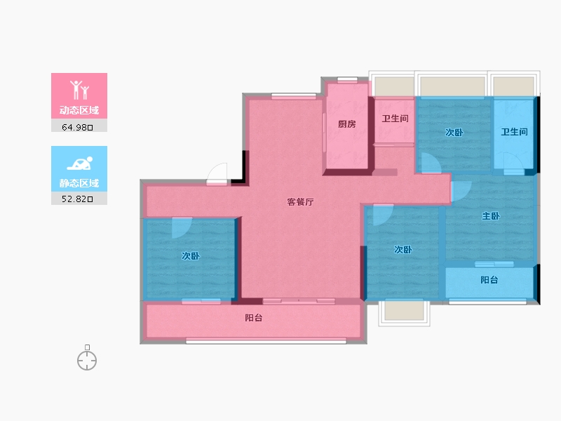 湖南省-衡阳市-祁东碧桂园翡翠华府-105.07-户型库-动静分区