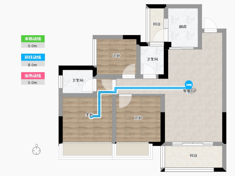 四川省-内江市-远达世纪城-65.43-户型库-动静线