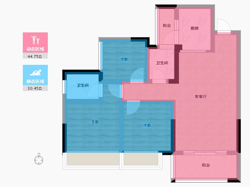 四川省-内江市-远达世纪城-65.43-户型库-动静分区