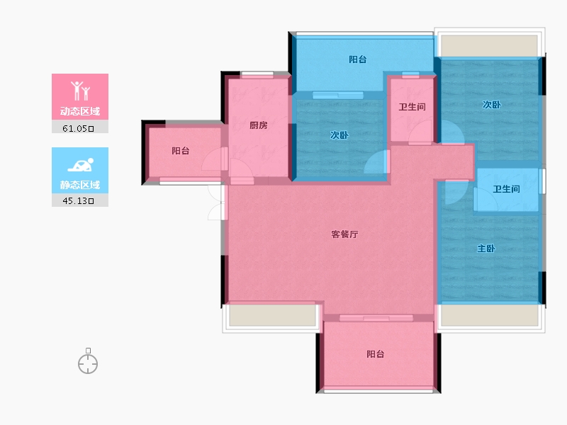 四川省-南充市-亿春紫荆华府-94.05-户型库-动静分区