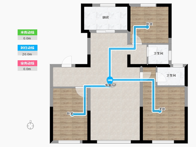 内蒙古自治区-鄂尔多斯市-达拉特旗碧桂园御府-88.11-户型库-动静线