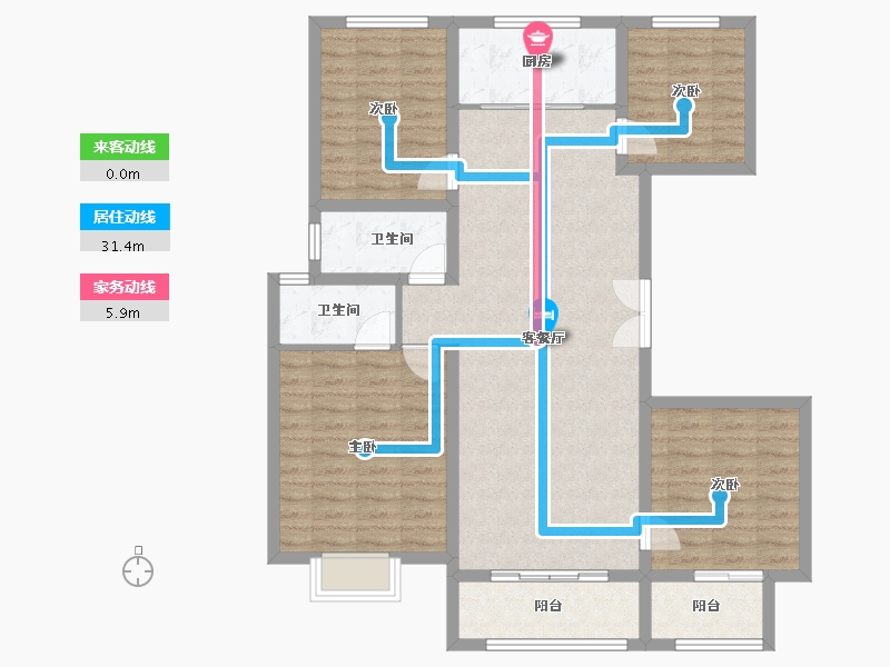 河北省-唐山市-浭阳泰和府-110.09-户型库-动静线