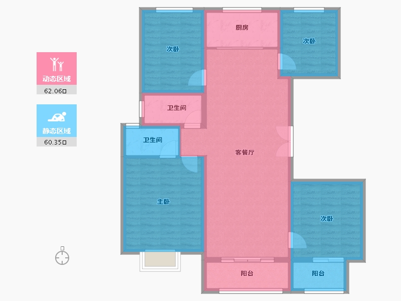 河北省-唐山市-浭阳泰和府-110.09-户型库-动静分区