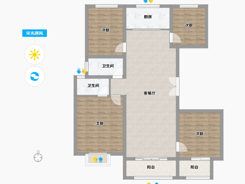 河北省-唐山市-浭阳泰和府-110.09-户型库-采光通风