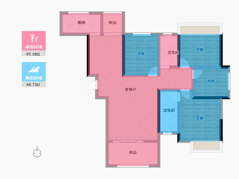 湖南省-娄底市-和顺嘉苑-101.00-户型库-动静分区