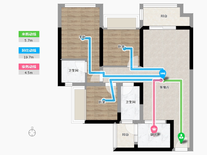 四川省-绵阳市-竹凌星光-70.59-户型库-动静线